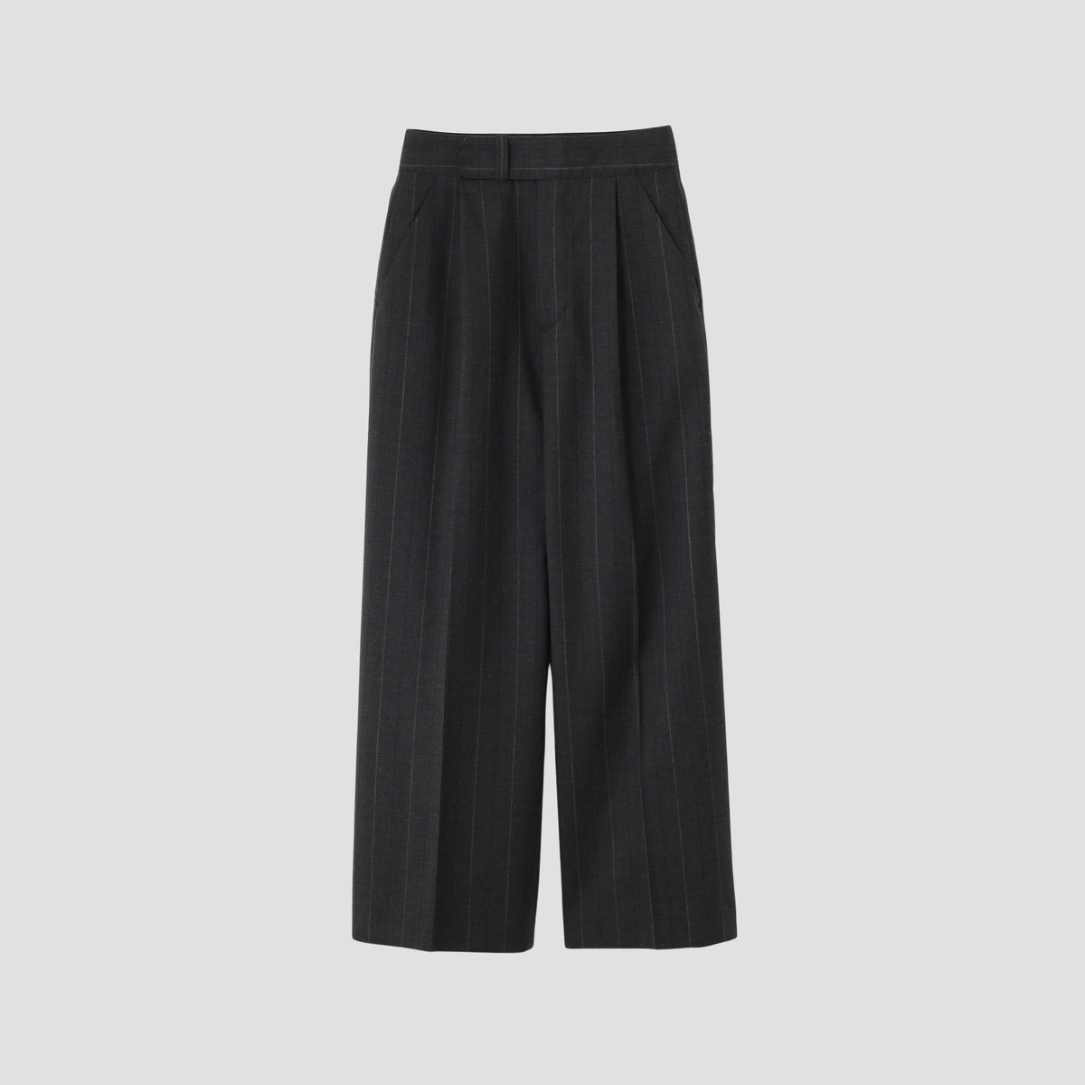 WIDE STRIPE FINE WOOL TROUSERS