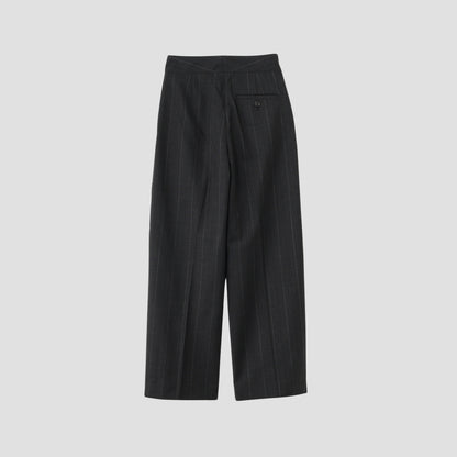 WIDE STRIPE FINE WOOL TROUSERS