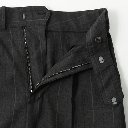 WIDE STRIPE FINE WOOL TROUSERS