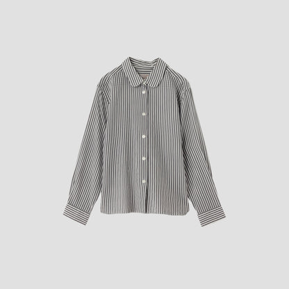 BOLD STRIPE COTTON SILK SHIRT