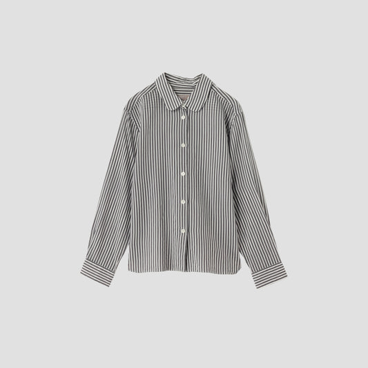 BOLD STRIPE COTTON SILK SHIRT