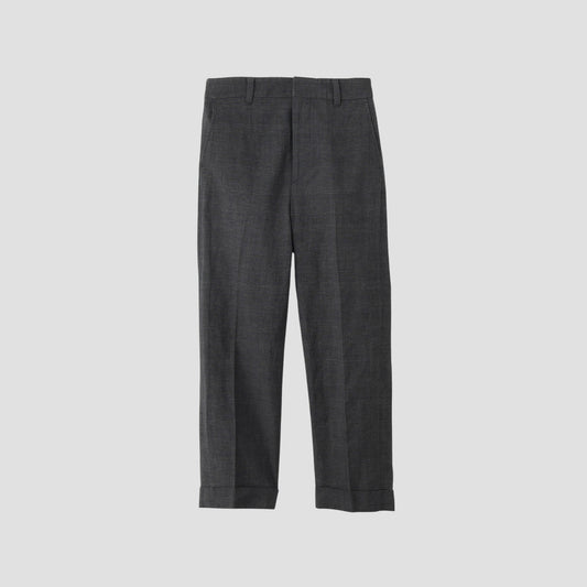 PRINCE OF WALES CHECK WOOL LINEN TROUSERS