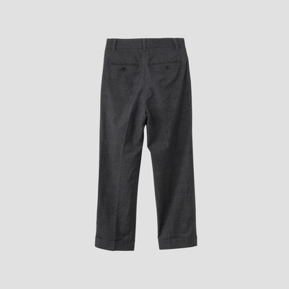 PRINCE OF WALES CHECK WOOL LINEN TROUSERS