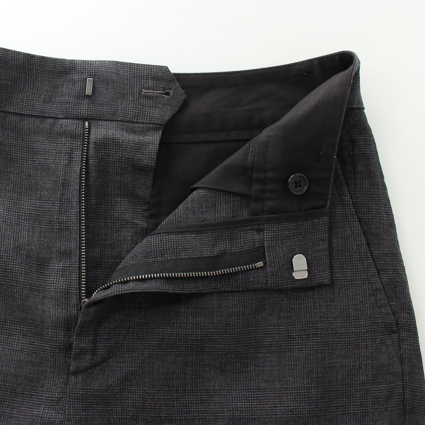 PRINCE OF WALES CHECK WOOL LINEN TROUSERS