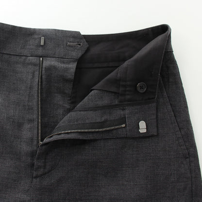 PRINCE OF WALES CHECK WOOL LINEN TROUSERS
