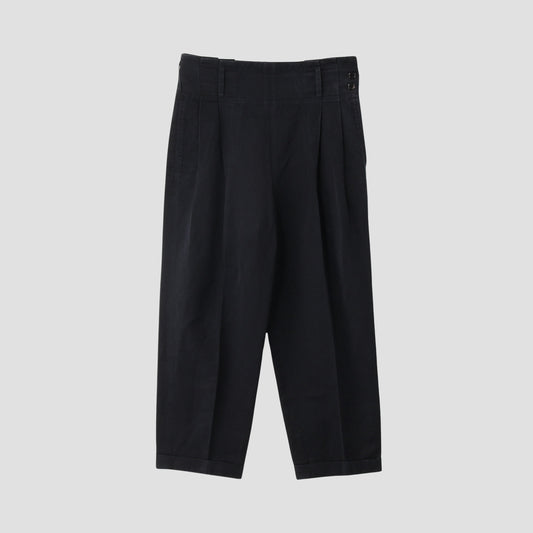 COTTON LINEN SATEEN TROUSERS