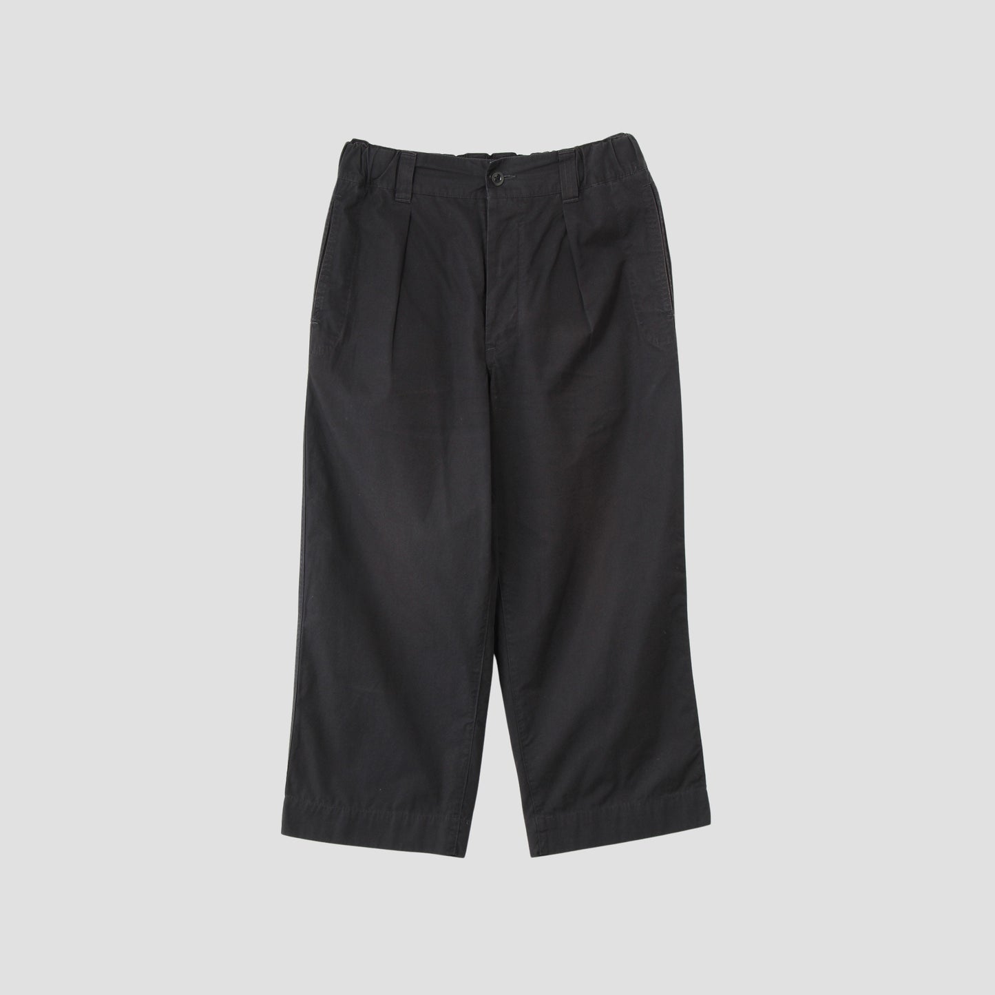 FINE COMPACT COTTON POPLIN TROUSERS