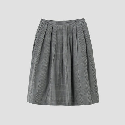 GINGHAM OVERCHECK COTTON SKIRT