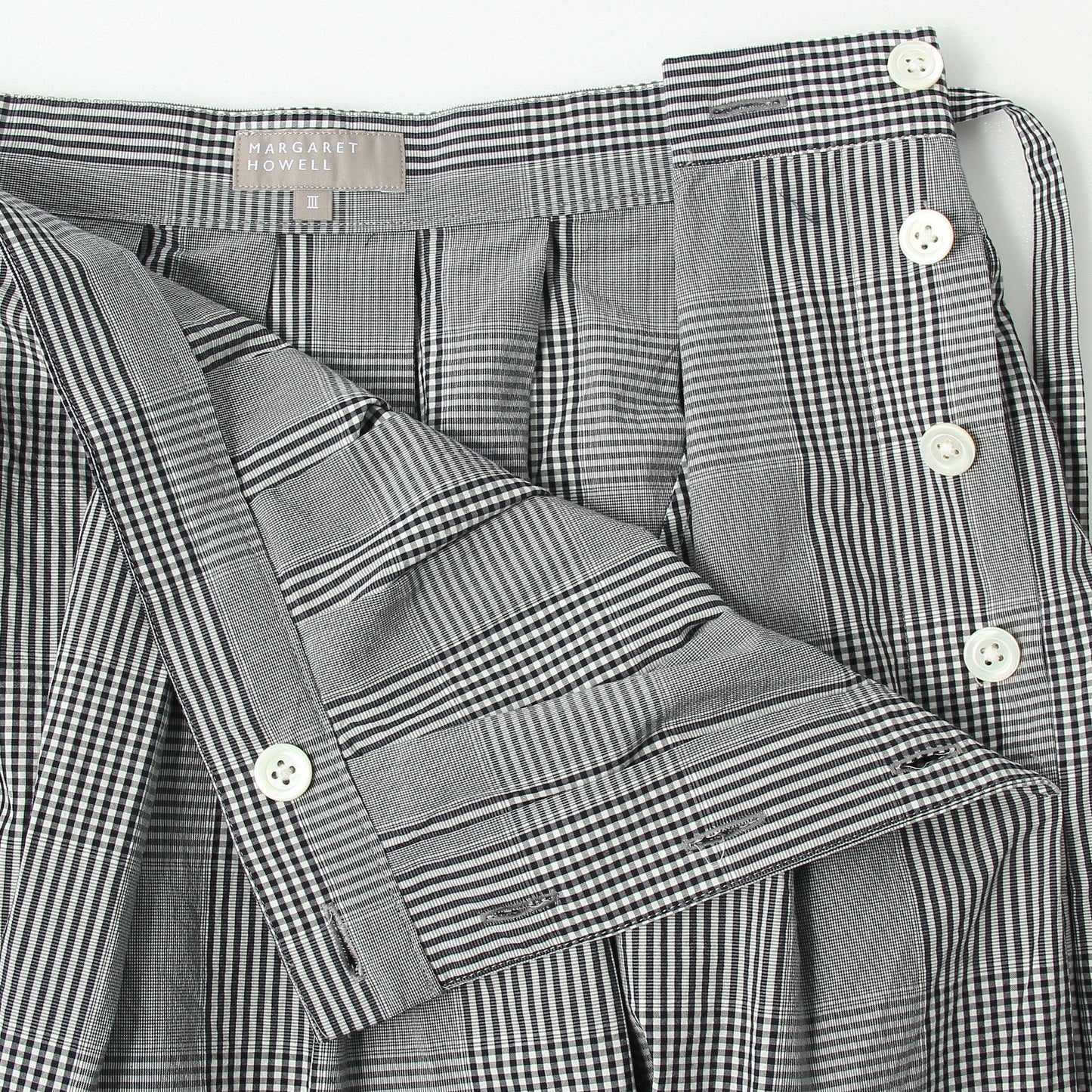 GINGHAM OVERCHECK COTTON SKIRT