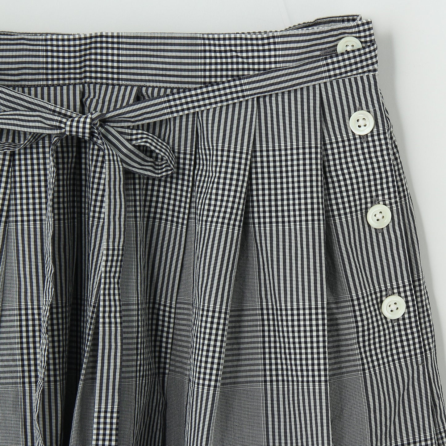 GINGHAM OVERCHECK COTTON SKIRT