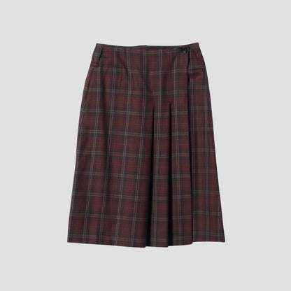 TONAL CHECK WOOL SKIRT