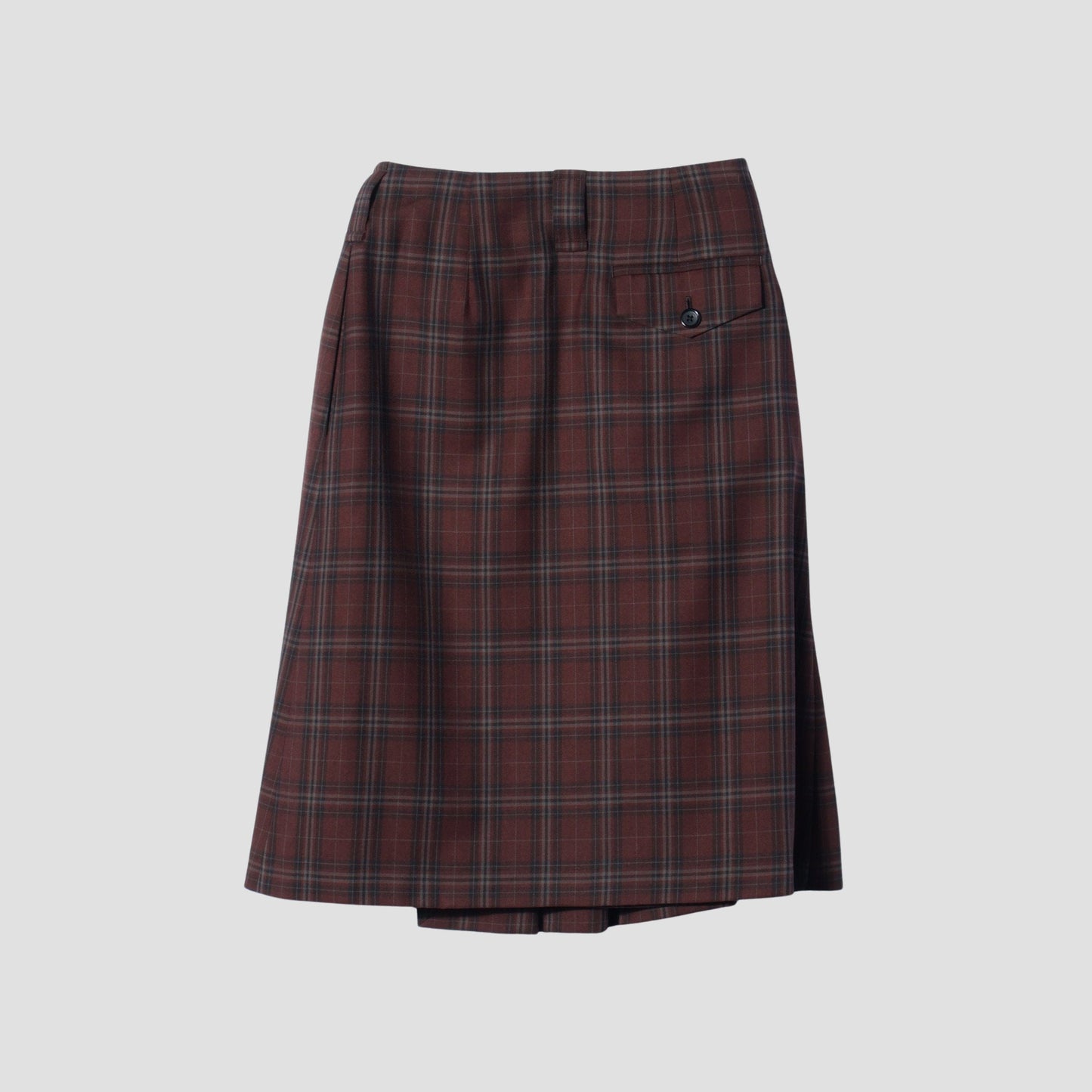 TONAL CHECK WOOL SKIRT