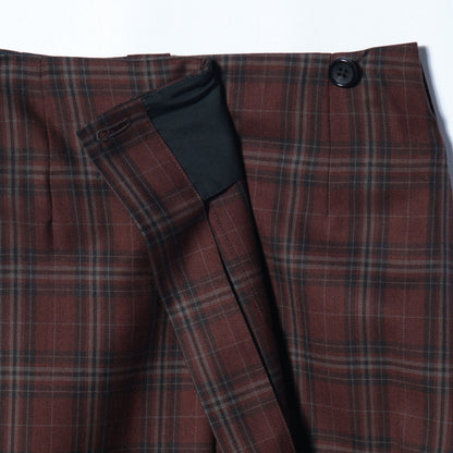 TONAL CHECK WOOL SKIRT