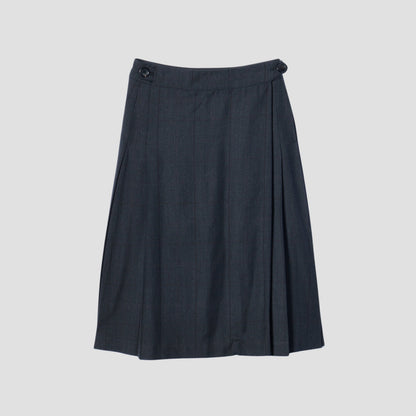 LARGE CHECK WOOL COTTON SKIRT