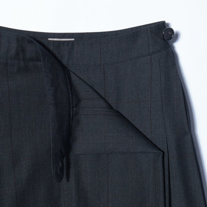 LARGE CHECK WOOL COTTON SKIRT