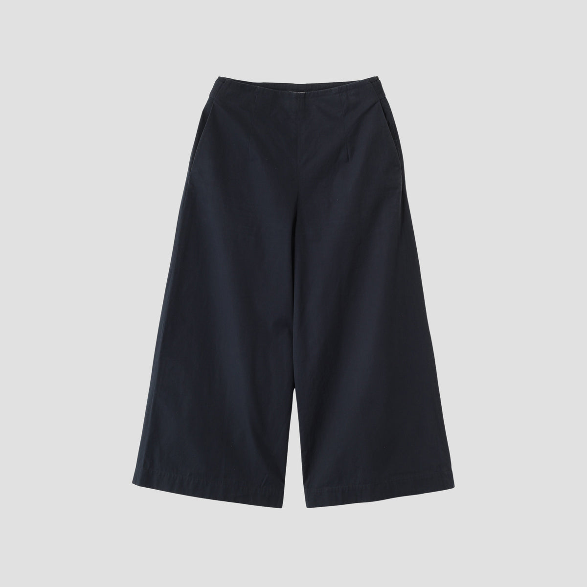 WASHED YARN DYE COTTON POPLIN TROUSERS