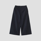 WASHED YARN DYE COTTON POPLIN TROUSERS