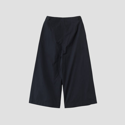 WASHED YARN DYE COTTON POPLIN TROUSERS