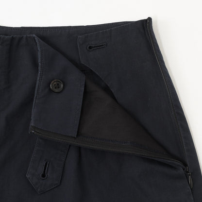 WASHED YARN DYE COTTON POPLIN TROUSERS