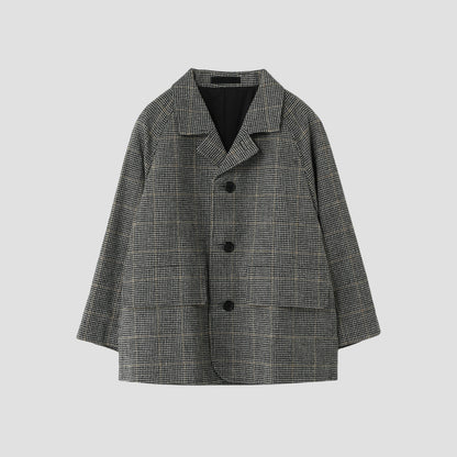 WINDOW PANE CHECK WOOL BLOUSON