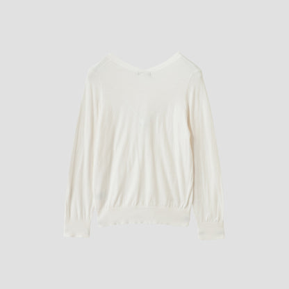 COTTON V NECK JUMPER KNIT