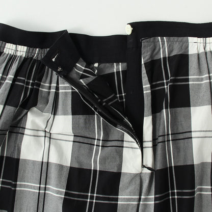 MONO CHECK SILK COTTON SKIRT