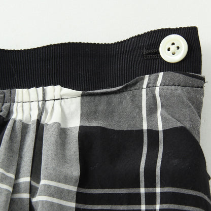 MONO CHECK SILK COTTON SKIRT