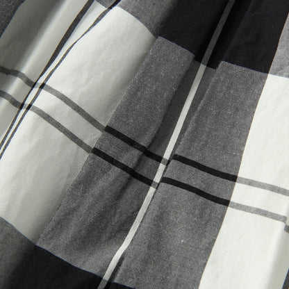 MONO CHECK SILK COTTON SKIRT