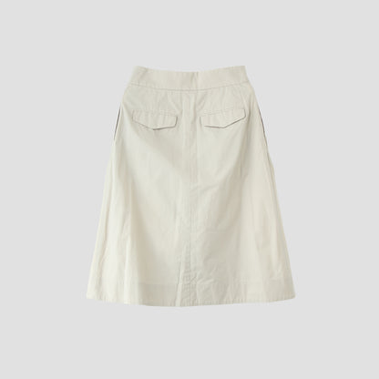 WASHED COTTON POPLIN SKIRT