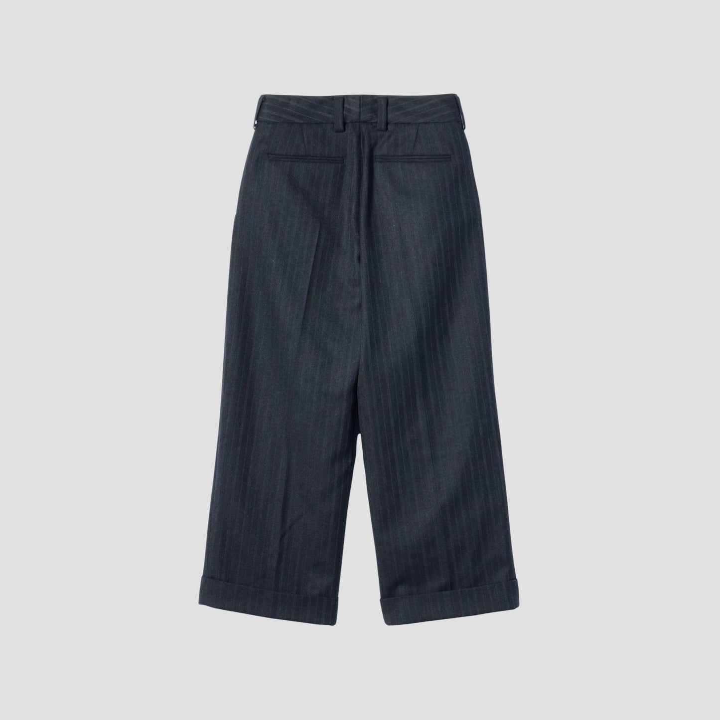 MORNING STRIPE WOOL TWILL TROUSERS