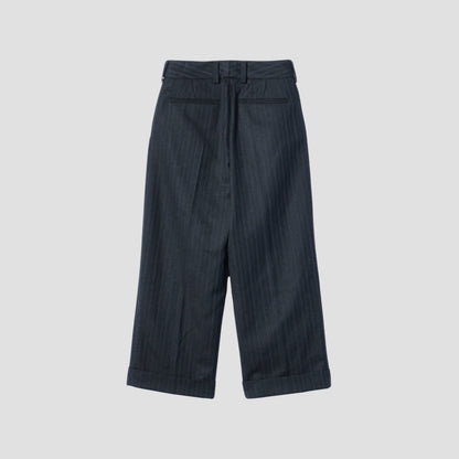 MORNING STRIPE WOOL TWILL TROUSERS