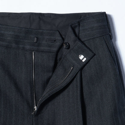 MORNING STRIPE WOOL TWILL TROUSERS