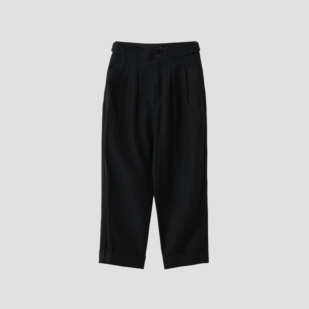 LINEN WOOL TWILL TROUSERS