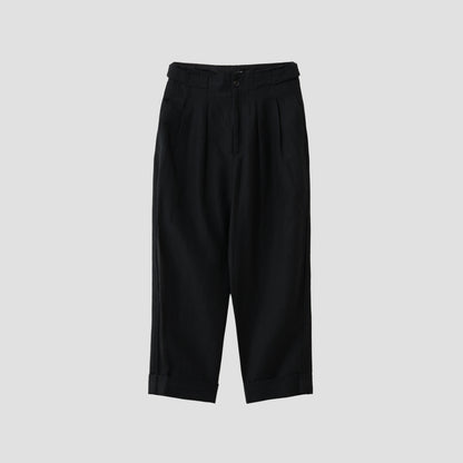 LINEN WOOL TWILL TROUSERS