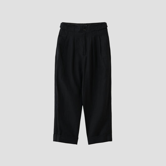 LINEN WOOL TWILL TROUSERS