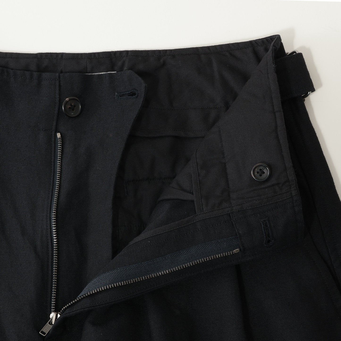 LINEN WOOL TWILL TROUSERS