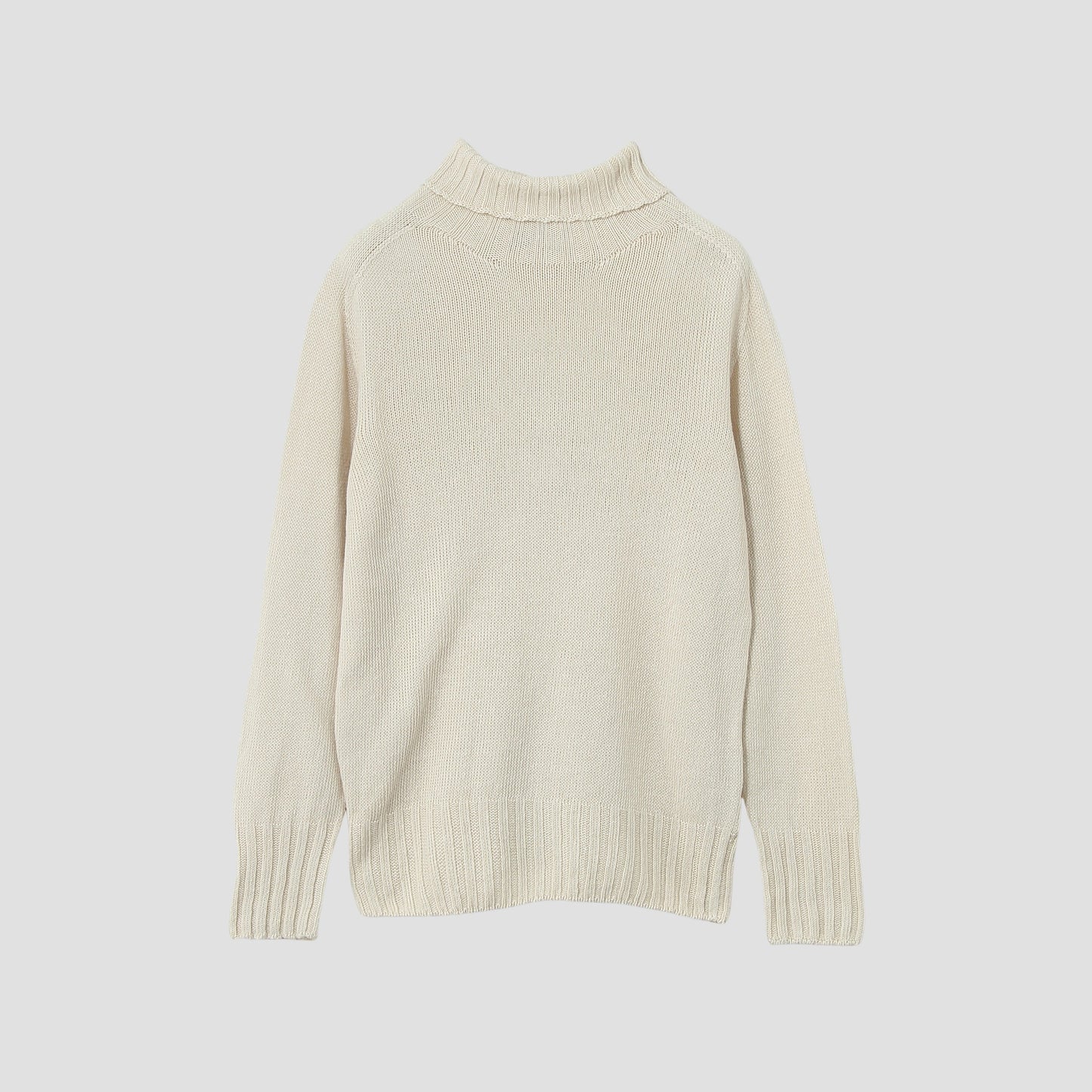 LINEN COTTON WIDE ROLL NECK KNIT