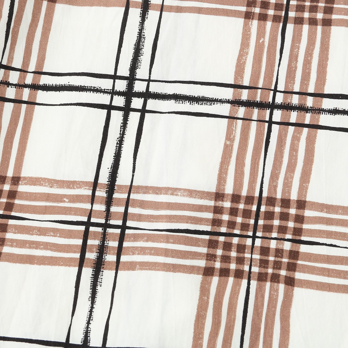 PAINTED CHECK COTTON LINEN SKIRT