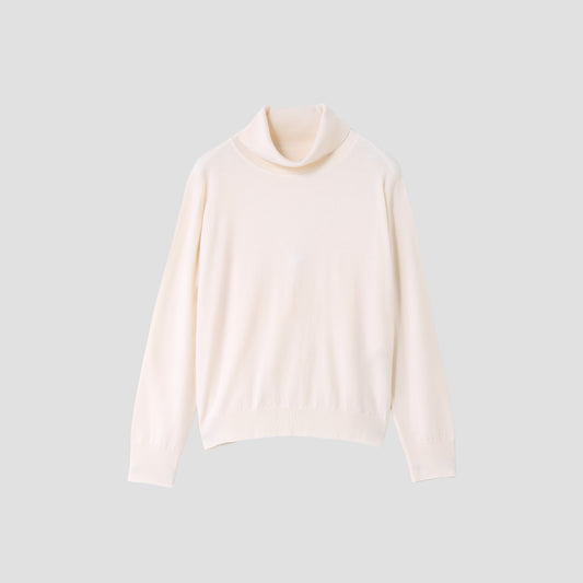 FINE WOOL TURTLE NECK KNIT