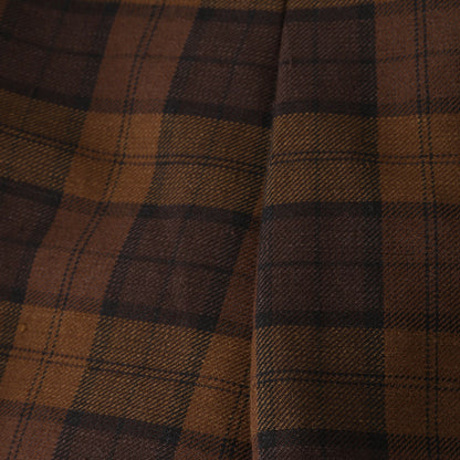 CHECK WOOL LINEN BLEND TROUSERS