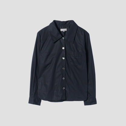 BLACK CHINTZ COTTON SHIRT