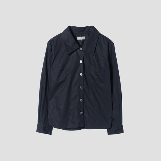BLACK CHINTZ COTTON SHIRT