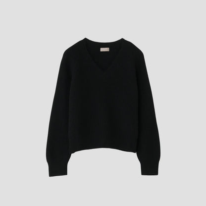 WOOL CASHMERE SILK V NECK JUMP KNIT