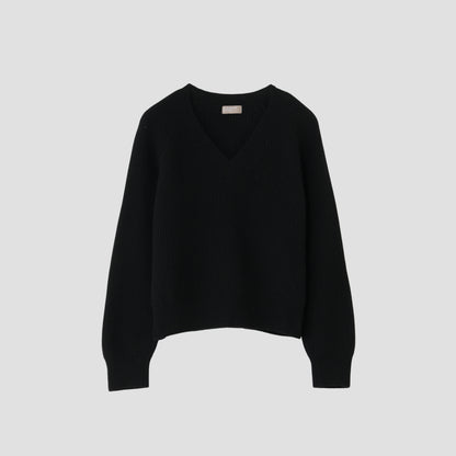 WOOL CASHMERE SILK V NECK JUMP KNIT