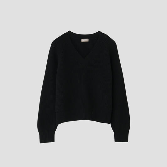 WOOL CASHMERE SILK V NECK JUMP KNIT