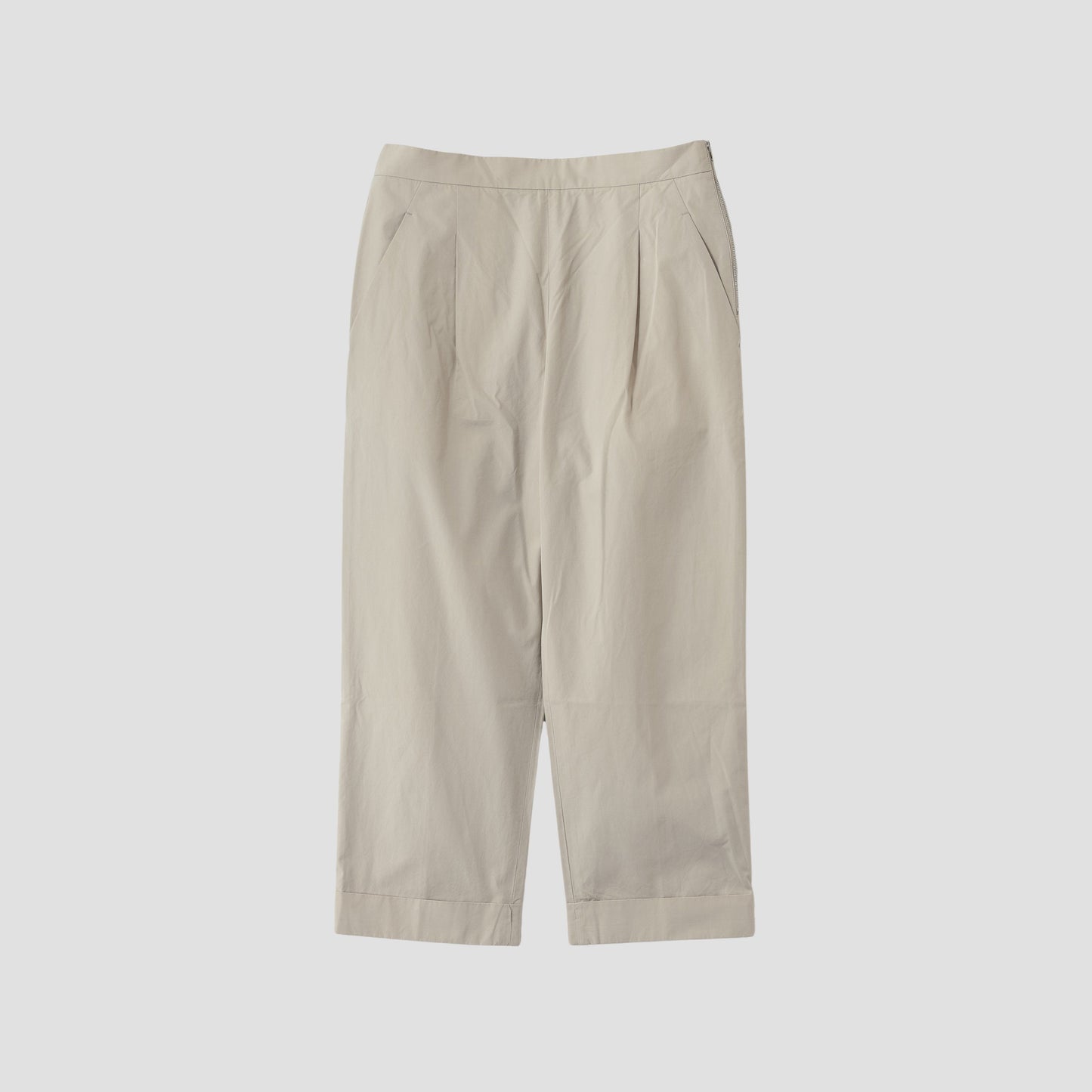 WASHED YARN DYE POPLIN TROUSERS