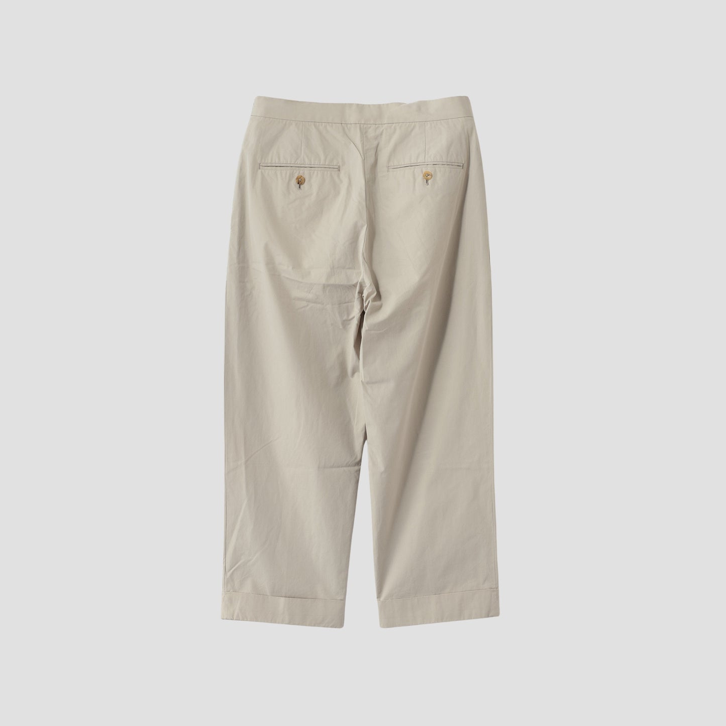 WASHED YARN DYE POPLIN TROUSERS