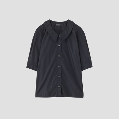 BLACK CHINTZ COTTON SHIRT