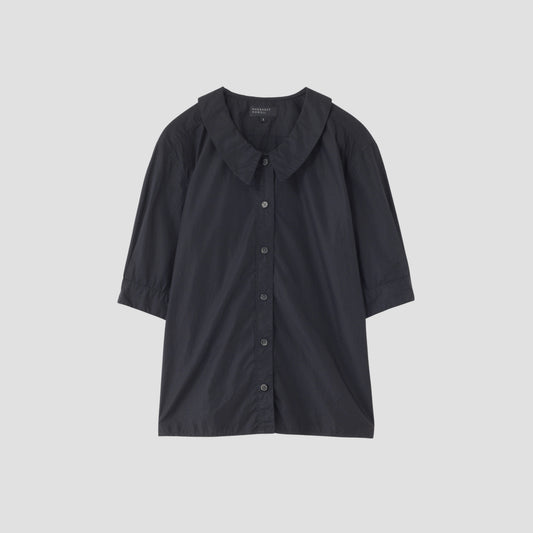 BLACK CHINTZ COTTON SHIRT