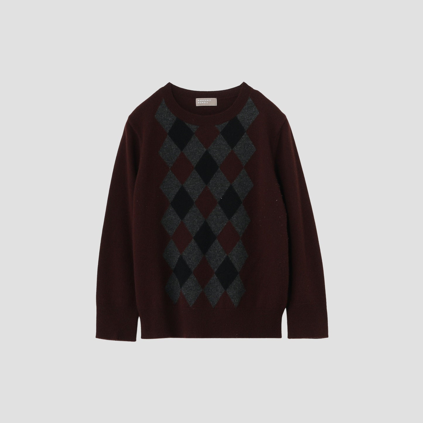 WOOL CASHMERE ARGYLE KNIT